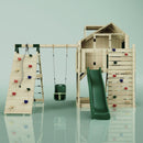PolarPlay Kids Climbing Tower & Playhouse - Climb & Swing Thora Green