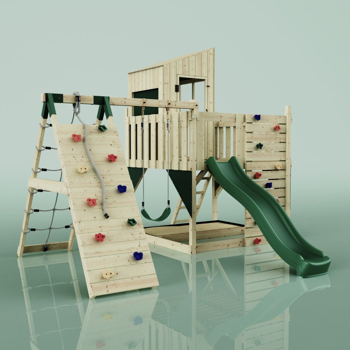 PolarPlay Kids Climbing Tower & Playhouse – Climb & Swing Tyra Green