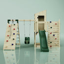 PolarPlay Kids Climbing Tower & Playhouse - Climb & Swing Yaalon Green