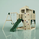 PolarPlay Kids Climbing Tower & Playhouse - Swing Balder Green