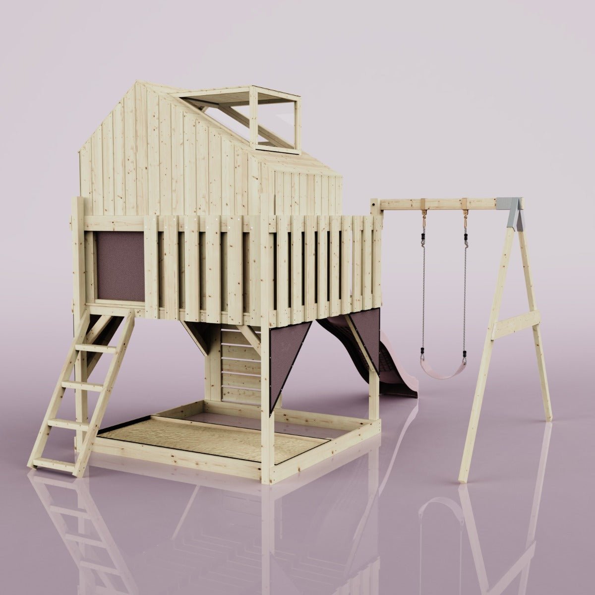 PolarPlay Kids Climbing Tower & Playhouse - Swing Brenna Rose