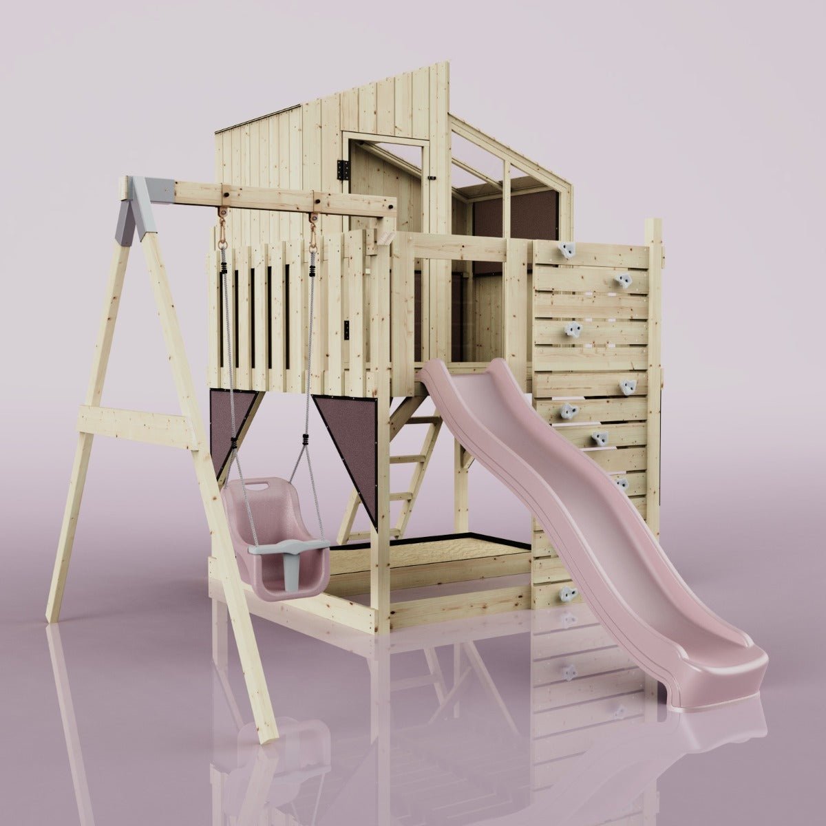 PolarPlay Kids Climbing Tower & Playhouse - Swing Dagma Rose