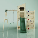 PolarPlay Kids Climbing Tower & Playhouse - Swing Destin Green
