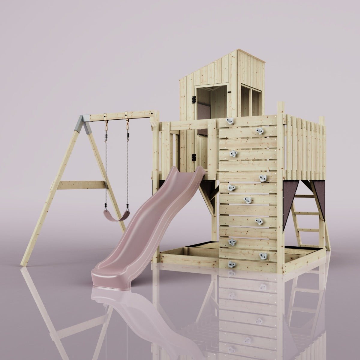 PolarPlay Kids Climbing Tower & Playhouse - Swing Destin Rose