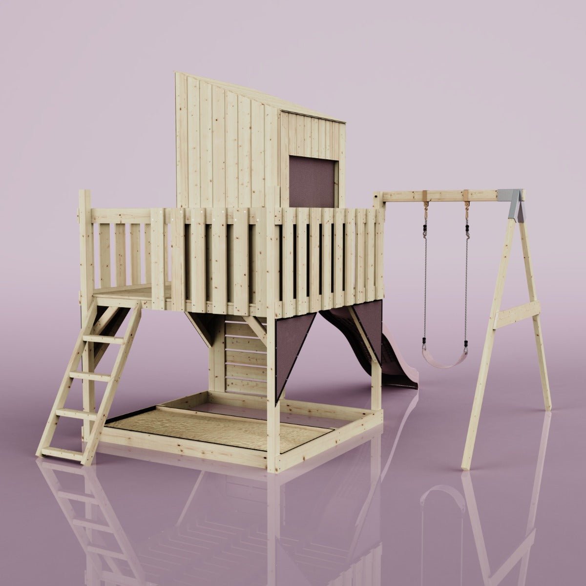 PolarPlay Kids Climbing Tower & Playhouse - Swing Destin Rose