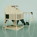 PolarPlay Kids Climbing Tower & Playhouse - Swing Eerika Green