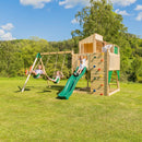 PolarPlay Kids Climbing Tower & Playhouse – Swing Geir Green