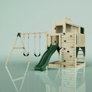 PolarPlay Kids Climbing Tower & Playhouse – Swing Geir Green