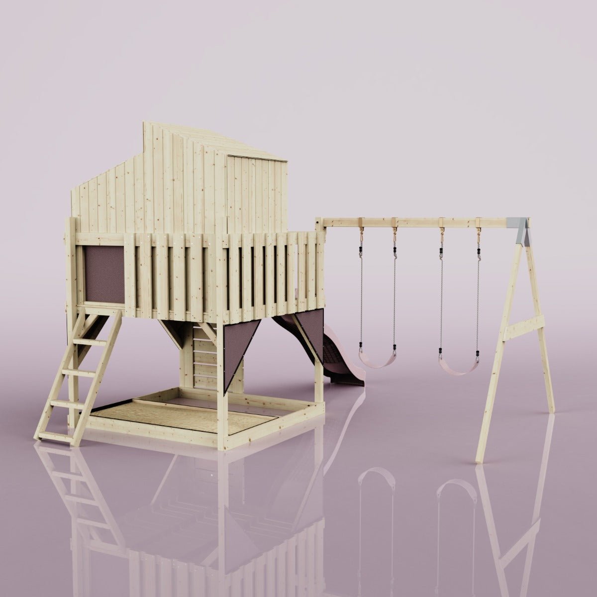 PolarPlay Kids Climbing Tower & Playhouse – Swing Geir Rose