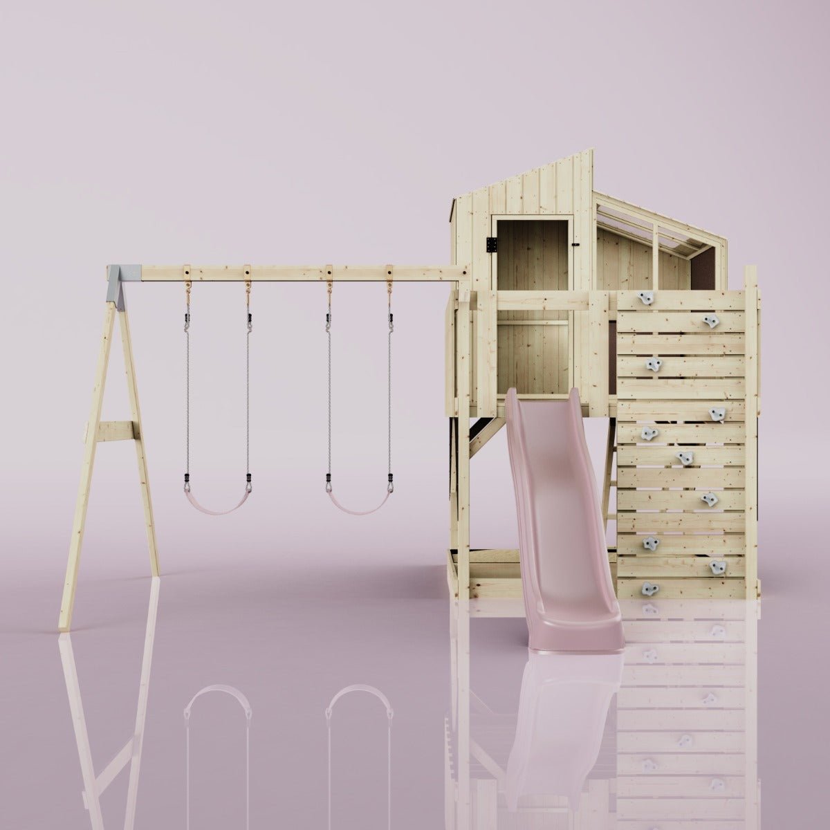 PolarPlay Kids Climbing Tower & Playhouse – Swing Geir Rose