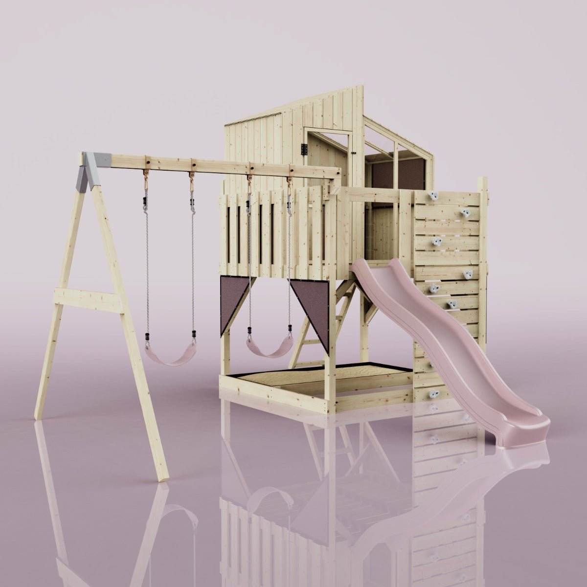 PolarPlay Kids Climbing Tower & Playhouse – Swing Geir Rose