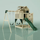 PolarPlay Kids Climbing Tower & Playhouse - Swing Haldor Green