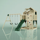 PolarPlay Kids Climbing Tower & Playhouse - Swing Haldor Green
