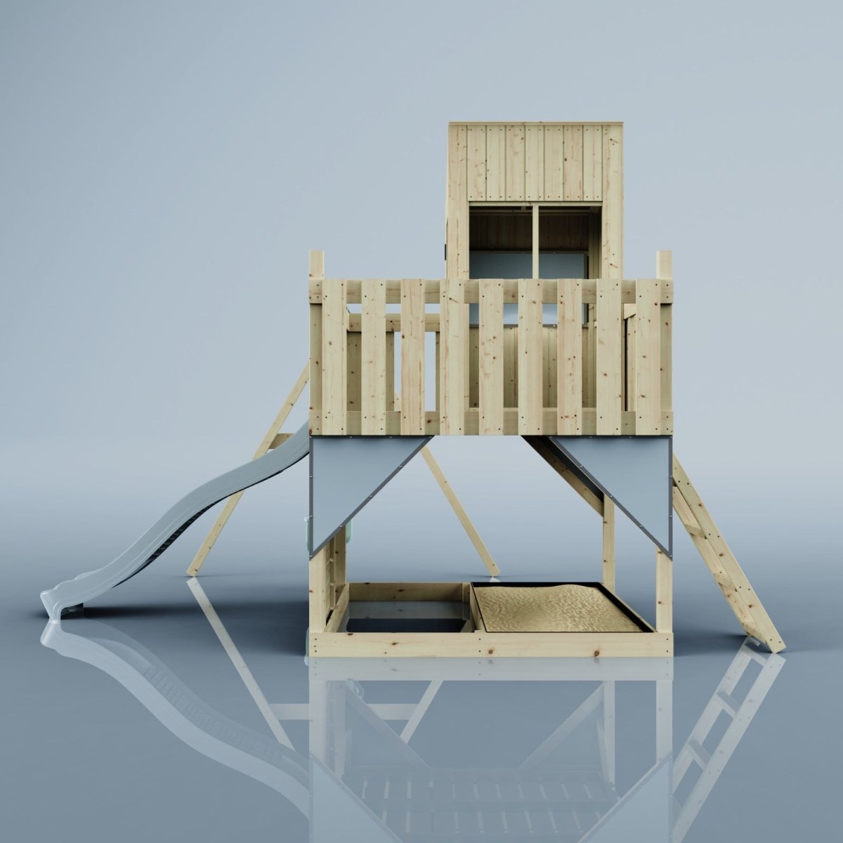 PolarPlay Kids Climbing Tower & Playhouse - Swing Helka Mist