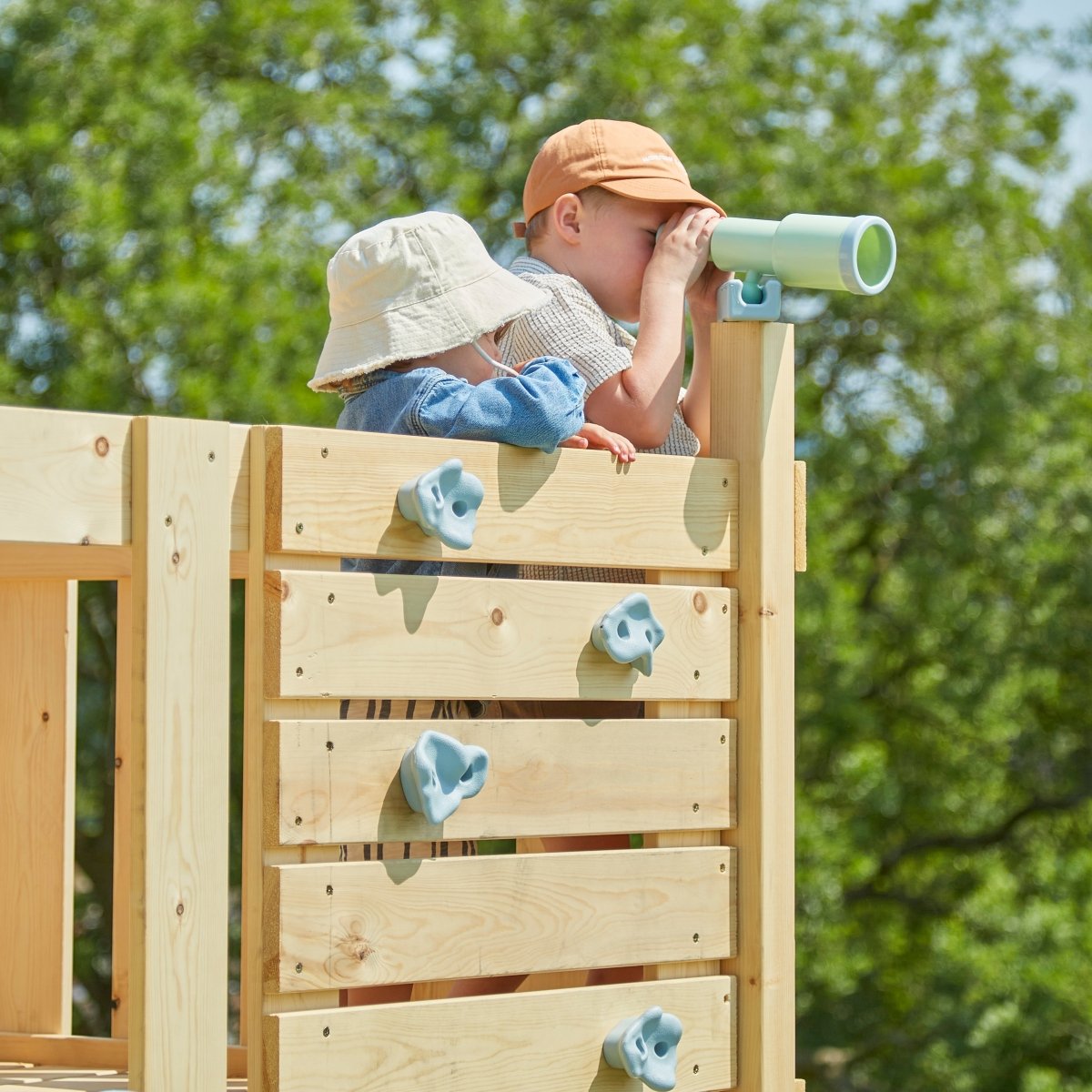 PolarPlay Kids Climbing Tower & Playhouse - Swing Helka Mist