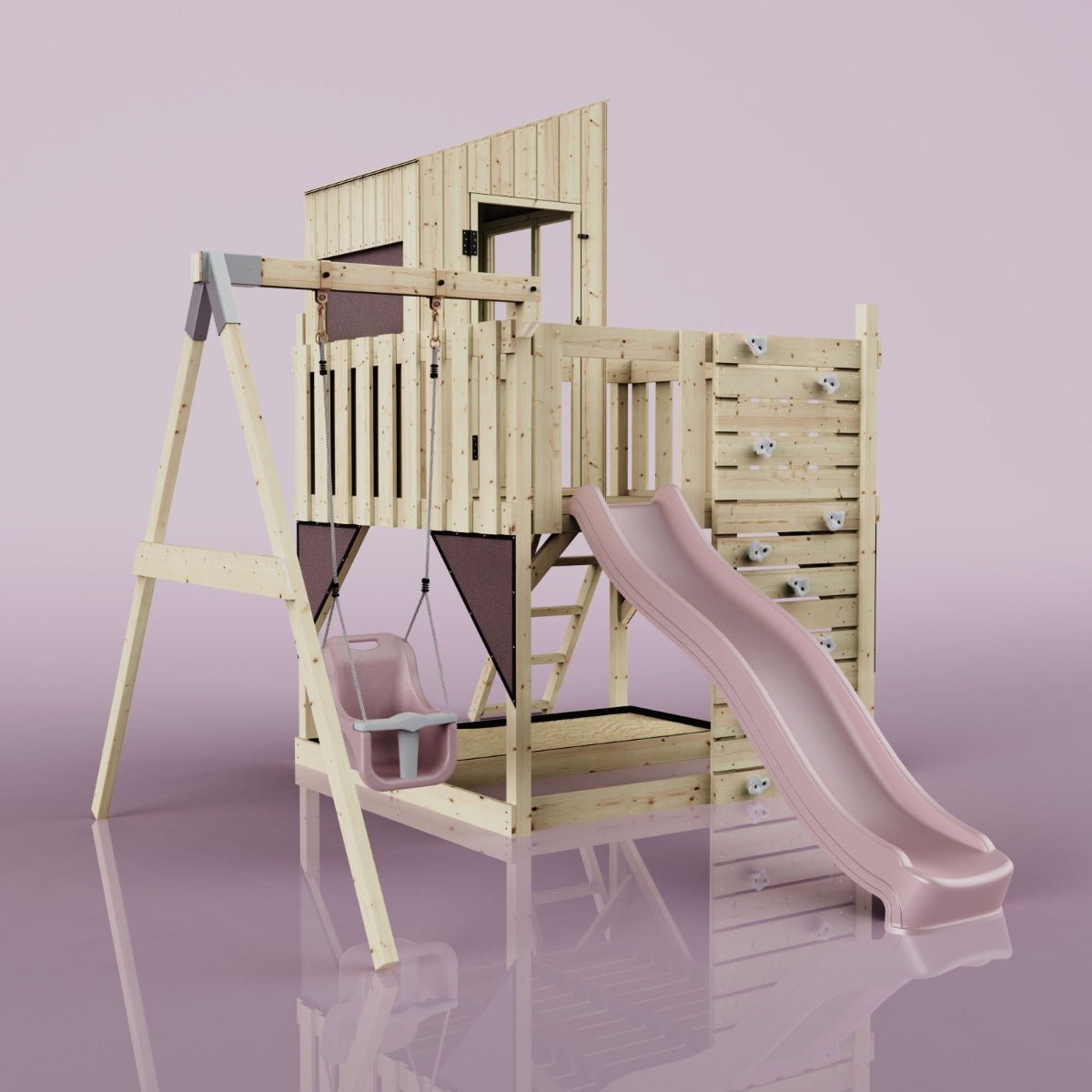 PolarPlay Kids Climbing Tower & Playhouse - Swing Helka Rose