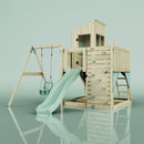 PolarPlay Kids Climbing Tower & Playhouse - Swing Helka Sage