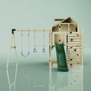 PolarPlay Kids Climbing Tower & Playhouse - Swing Odin Green