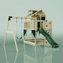 PolarPlay Kids Climbing Tower & Playhouse - Swing Odin Green