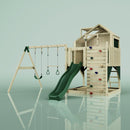 PolarPlay Kids Climbing Tower & Playhouse - Swing Odin Green