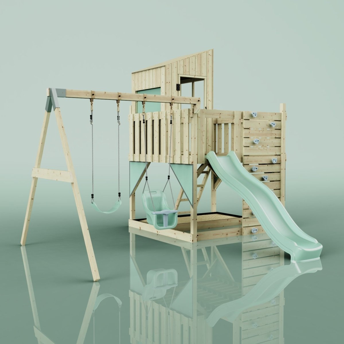 PolarPlay Kids Climbing Tower & Playhouse - Swing Olavo Sage