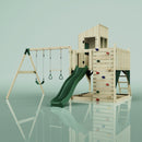 PolarPlay Kids Climbing Tower & Playhouse - Swing Solveig Green