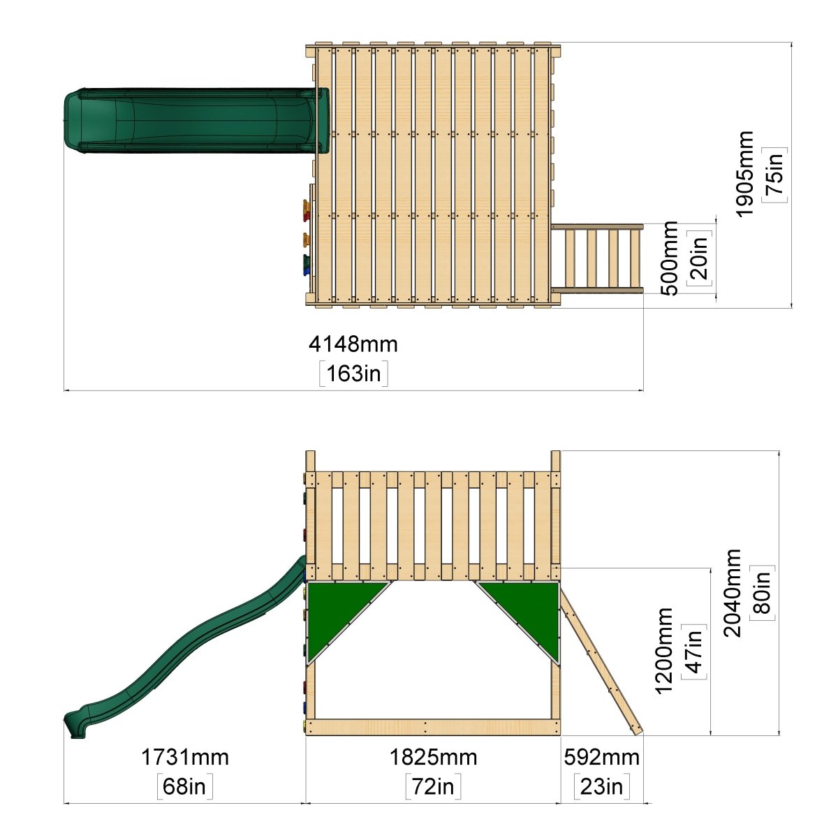 PolarPlay Kids Scandinavian Style Climbing Platform - Fai Mist