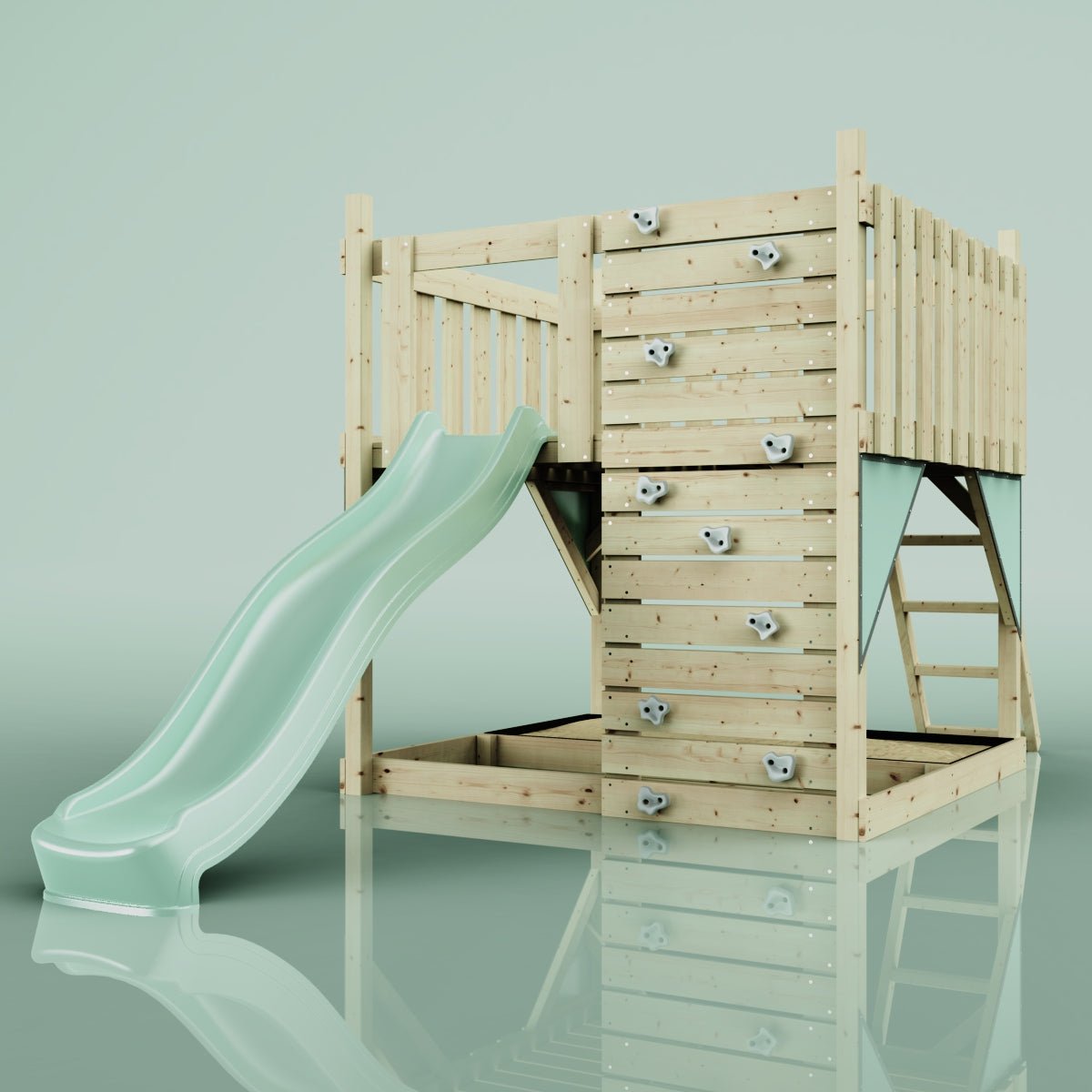 PolarPlay Kids Scandinavian Style Climbing Platform - Fai Sage