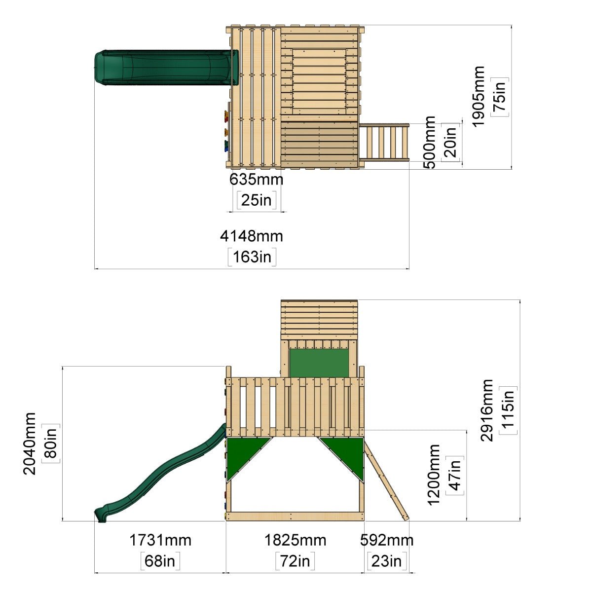 PolarPlay Kids Scandinavian Style Climbing Platform & Playhouse - Astrid
