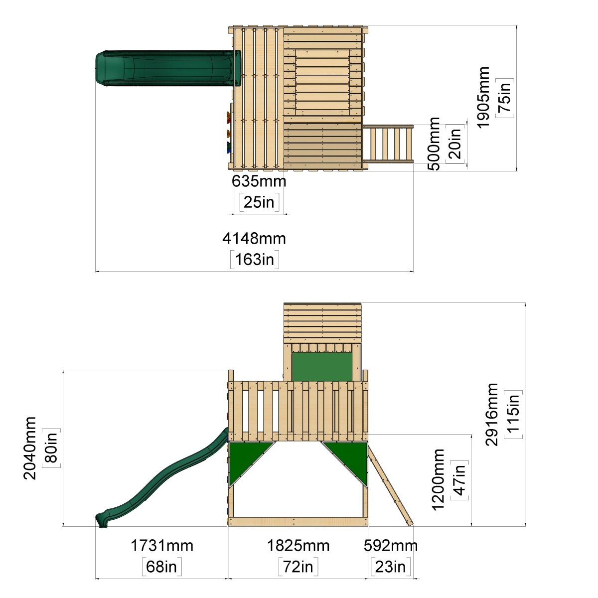 PolarPlay Kids Scandinavian Style Climbing Platform & Playhouse - Astrid Sage