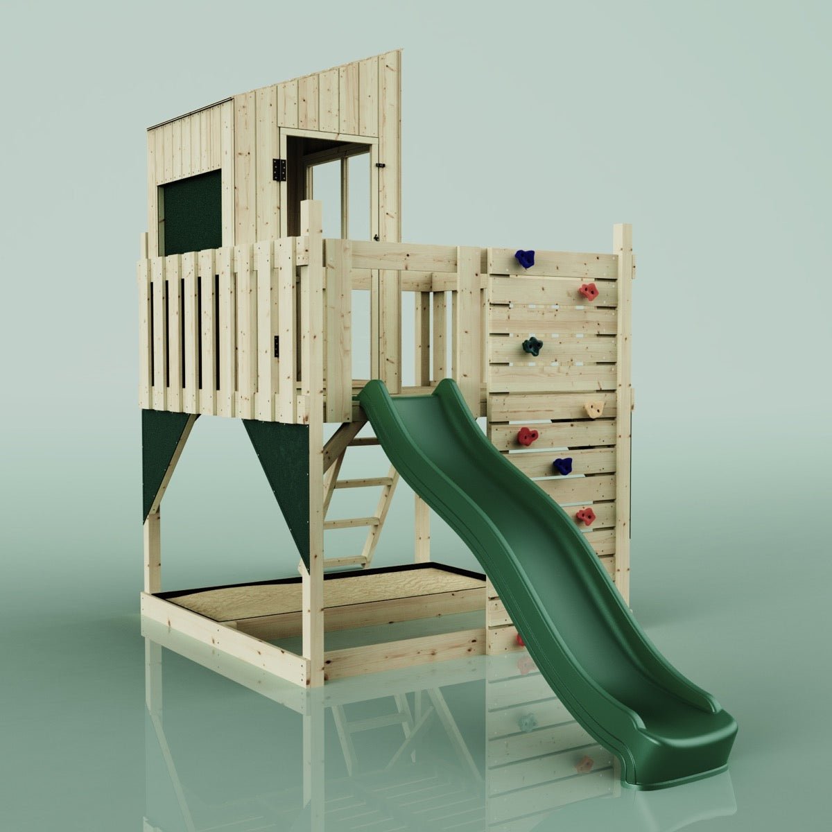 PolarPlay Kids Scandinavian Style Climbing Platform & Playhouse - Fiske