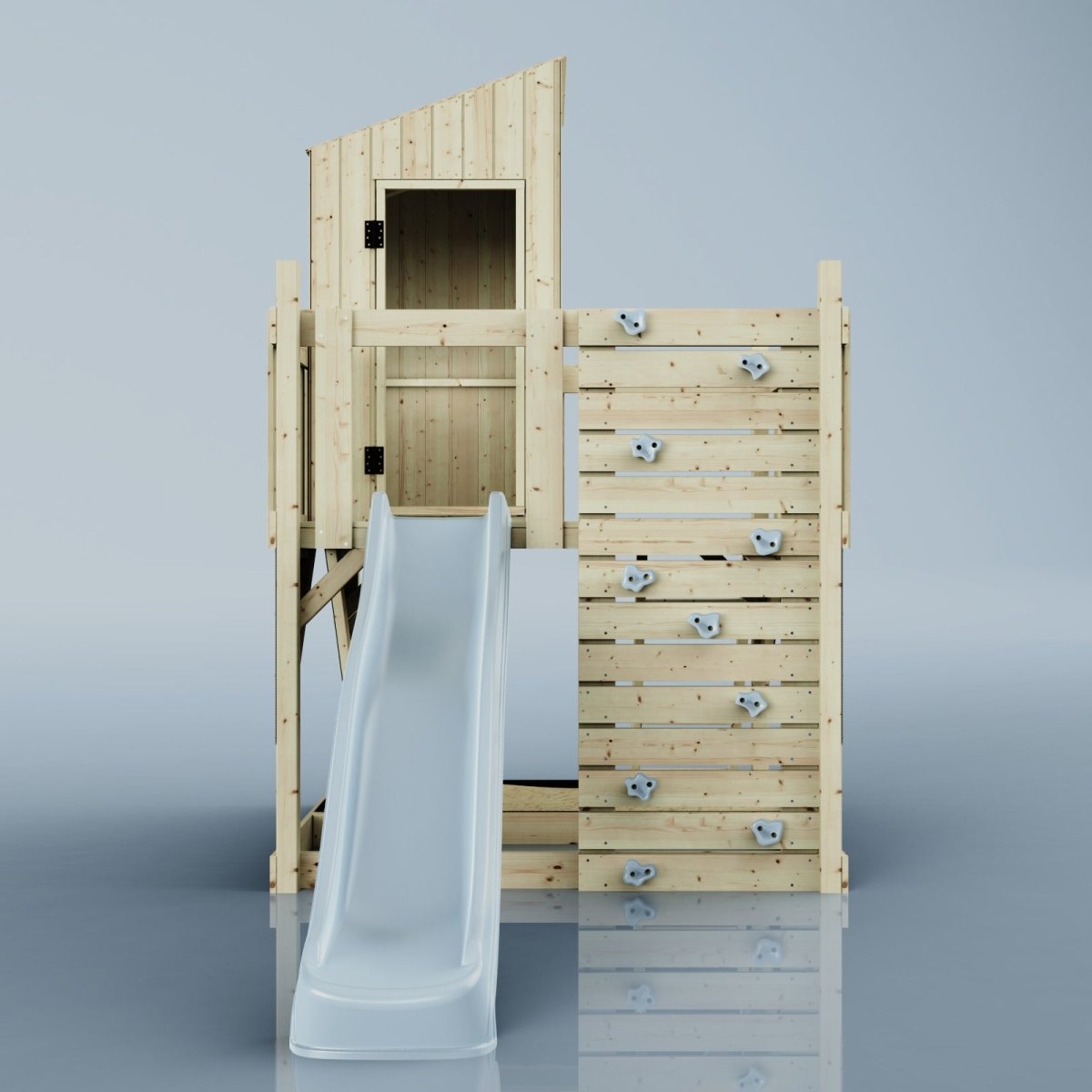 PolarPlay Kids Scandinavian Style Climbing Platform & Playhouse - Fiske Mist