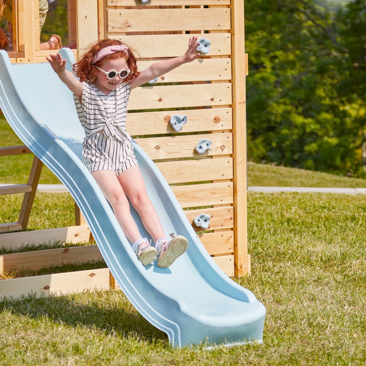 PolarPlay Kids Scandinavian Style Climbing Platform & Playhouse - Fiske Mist