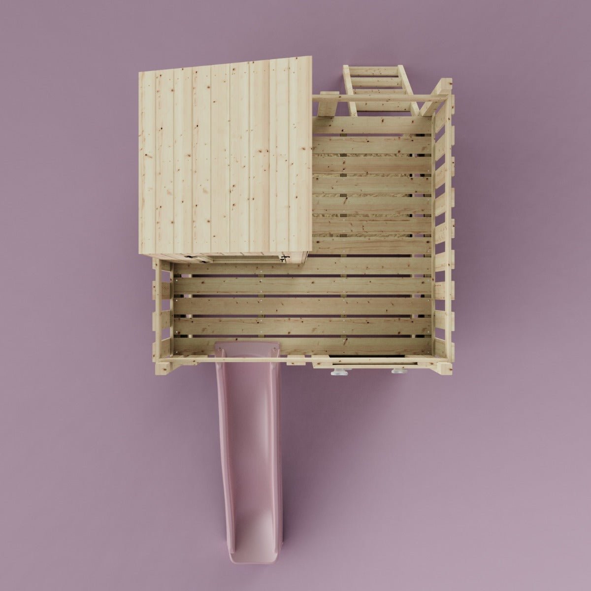 PolarPlay Kids Scandinavian Style Climbing Platform & Playhouse - Fiske Rose