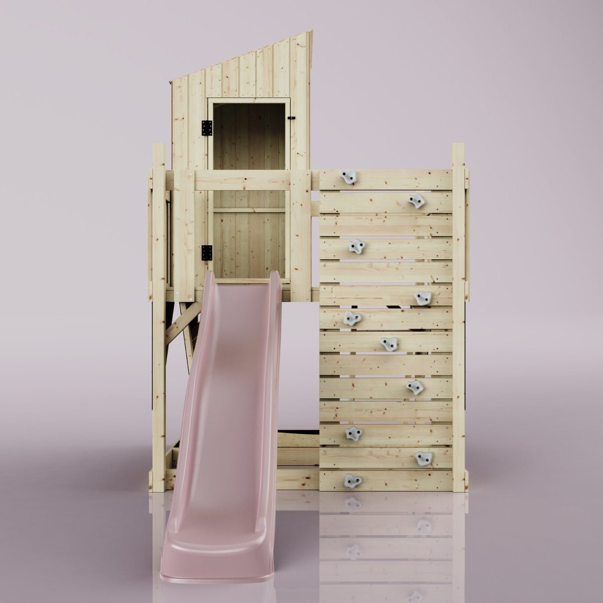 PolarPlay Kids Scandinavian Style Climbing Platform & Playhouse - Fiske Rose