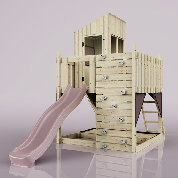 PolarPlay Kids Scandinavian Style Climbing Platform & Playhouse - Fiske Rose