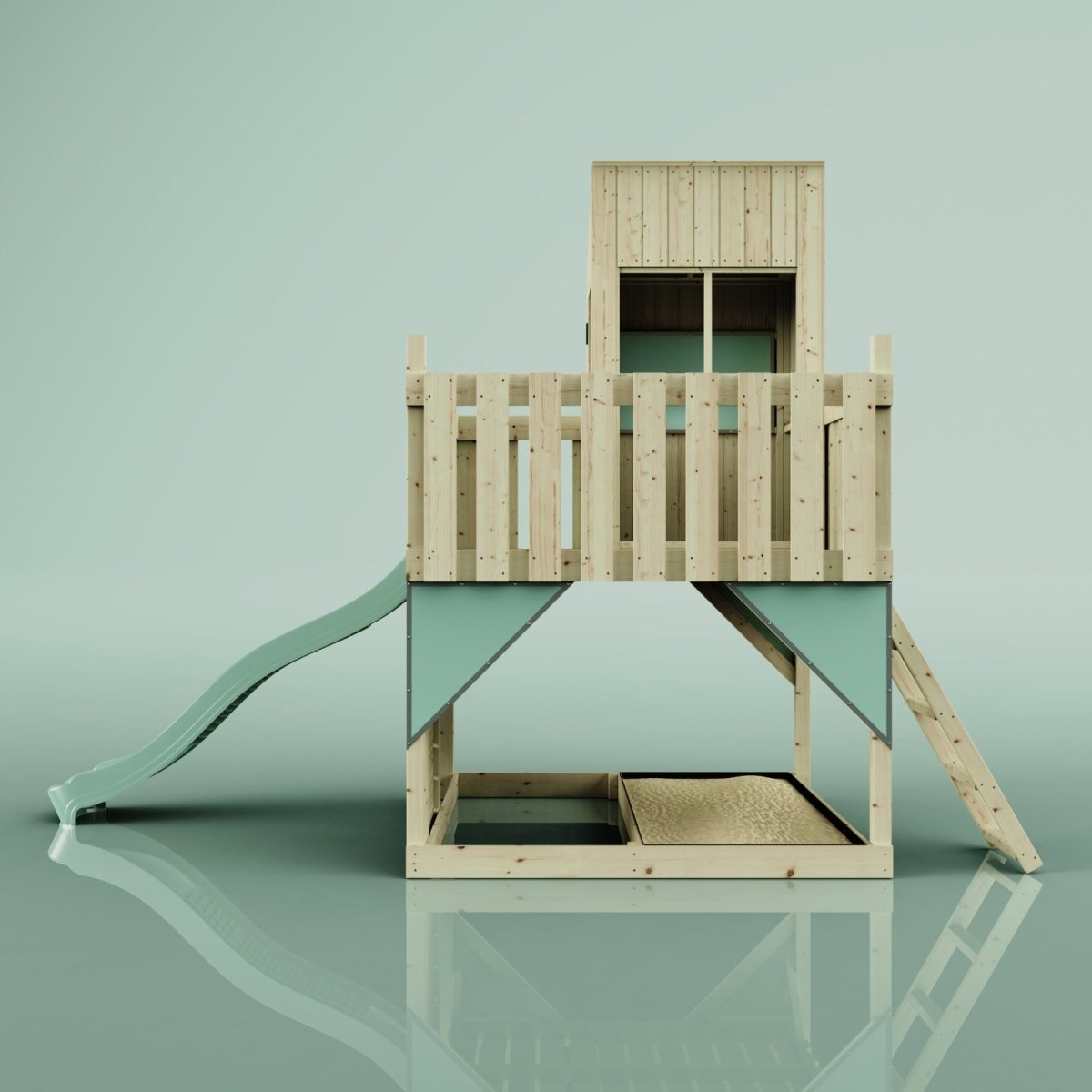 PolarPlay Kids Scandinavian Style Climbing Platform & Playhouse - Fiske Sage
