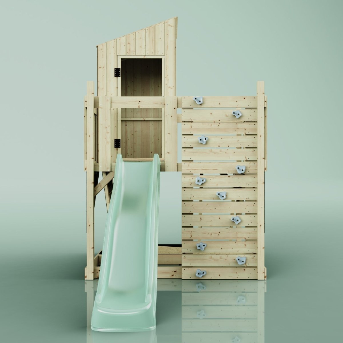 PolarPlay Kids Scandinavian Style Climbing Platform & Playhouse - Fiske Sage