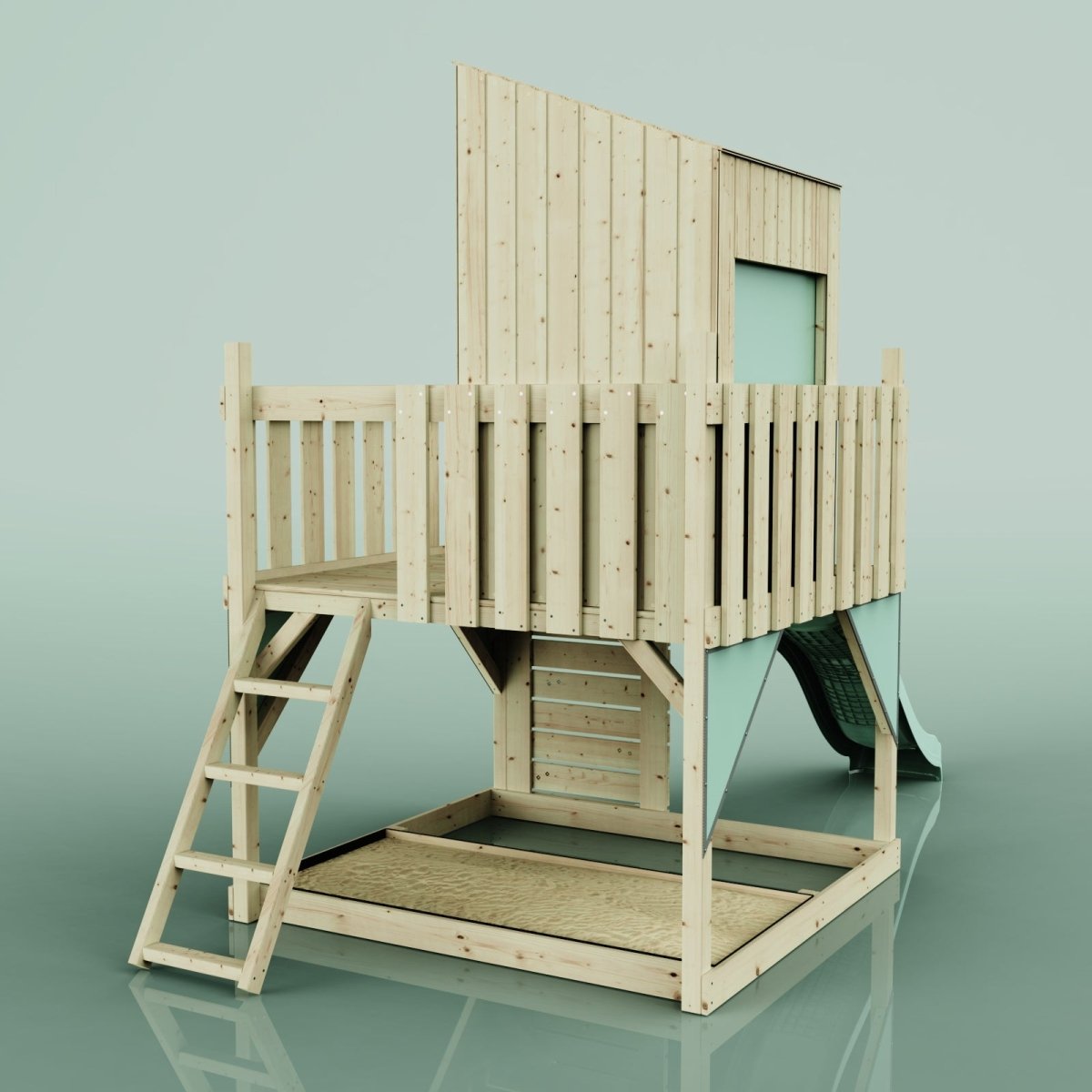 PolarPlay Kids Scandinavian Style Climbing Platform & Playhouse - Fiske Sage