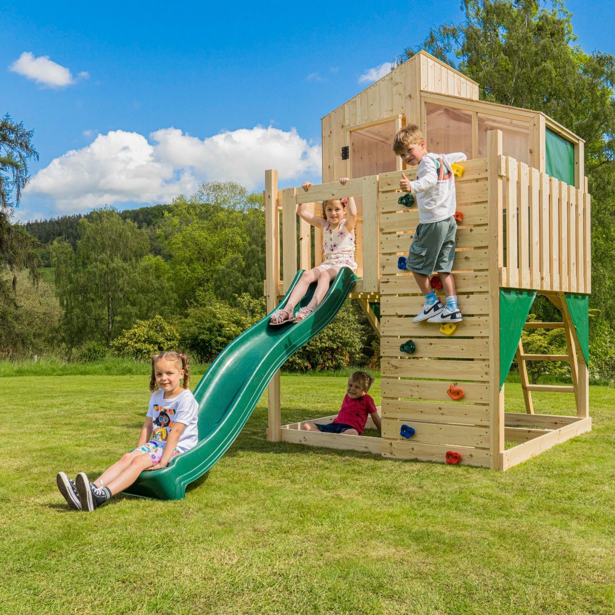 PolarPlay Kids Scandinavian Style Climbing Platform & Playhouse - Flavia