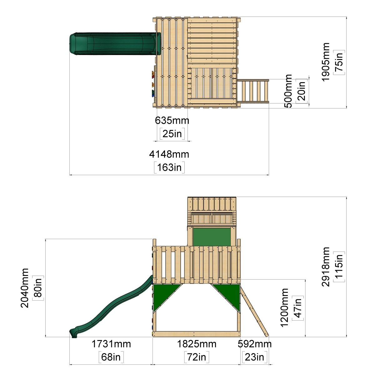 PolarPlay Kids Scandinavian Style Climbing Platform & Playhouse - Flavia Mist