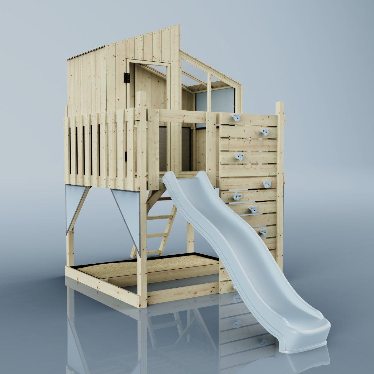 PolarPlay Kids Scandinavian Style Climbing Platform & Playhouse - Flavia Mist
