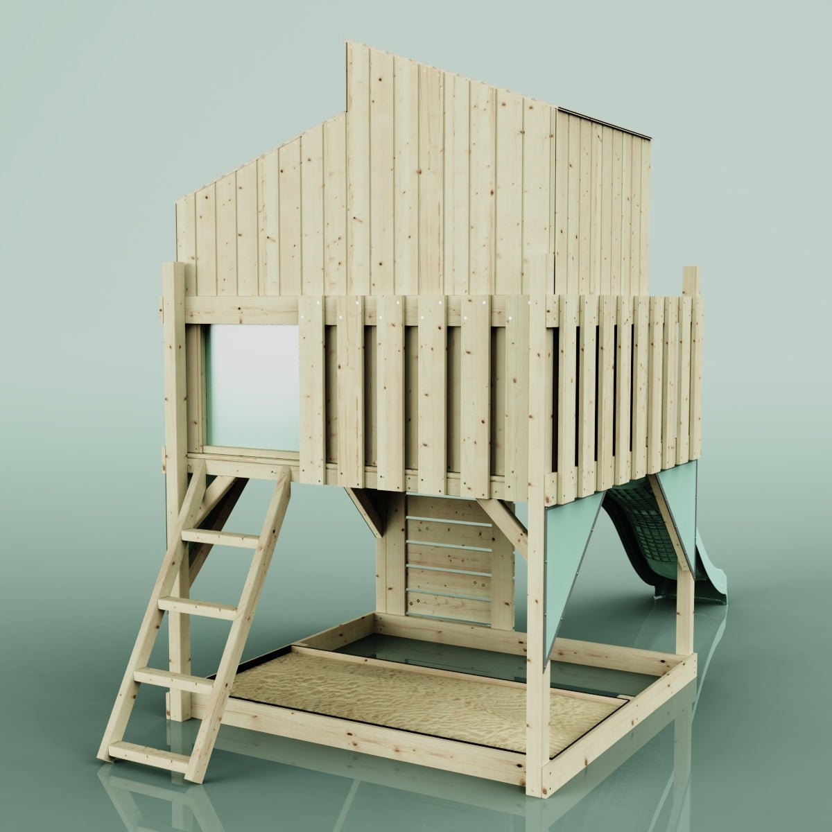 PolarPlay Kids Scandinavian Style Climbing Platform & Playhouse - Flavia Sage
