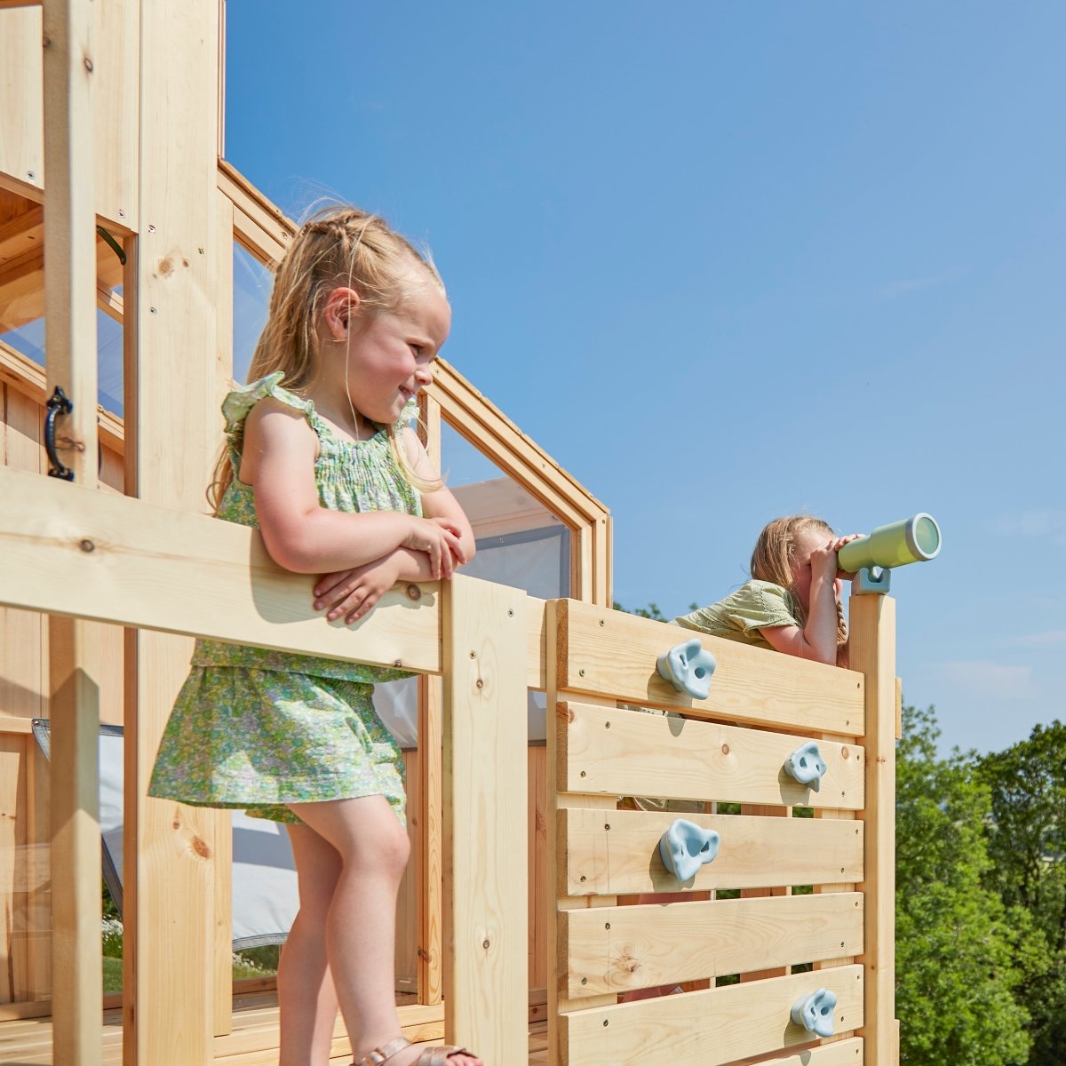 PolarPlay Kids Scandinavian Style Climbing Platform & Playhouse - Flavia Sage