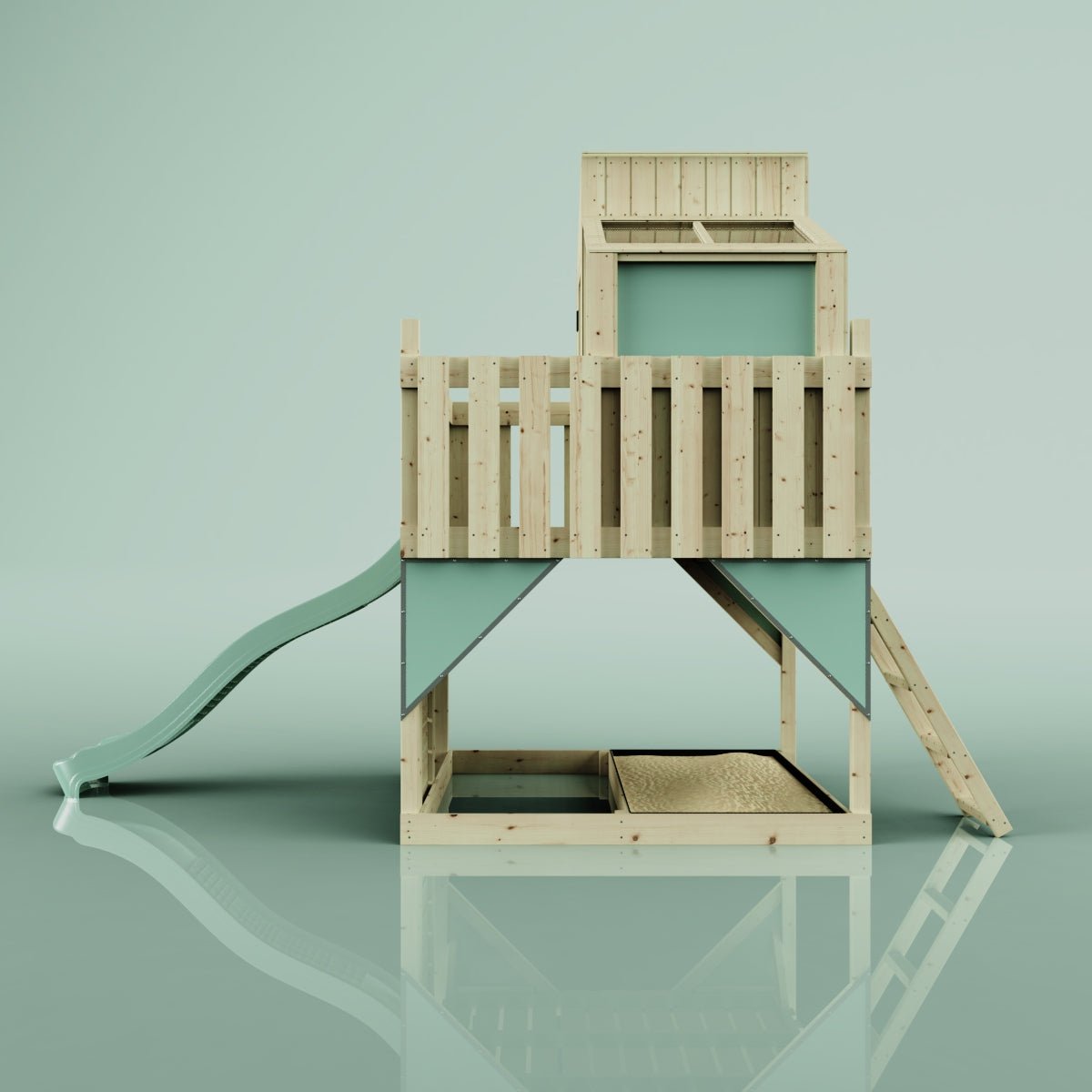 PolarPlay Kids Scandinavian Style Climbing Platform & Playhouse - Flavia Sage