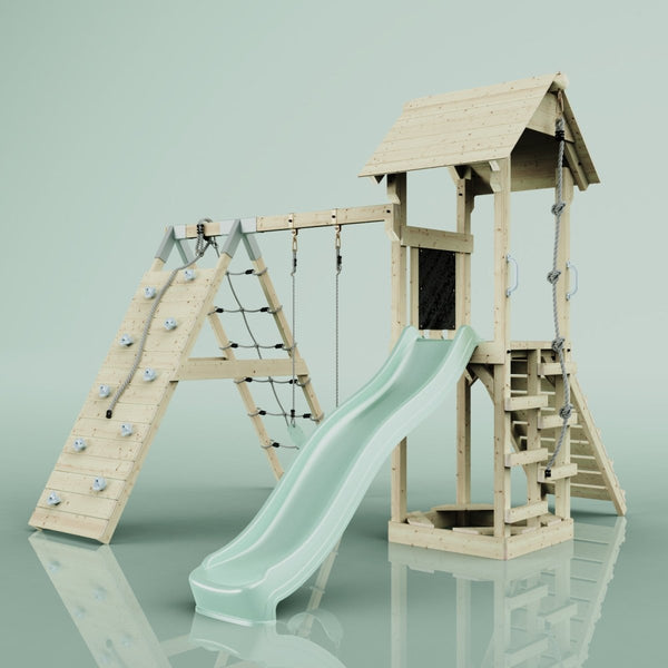PolarPlay Tower Kids Wooden Climbing Frame - Climb & Swing Tyra Sage