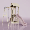 PolarPlay Tower Kids Wooden Climbing Frame - Swing Destin Rose