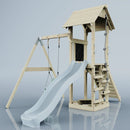 PolarPlay Tower Kids Wooden Climbing Frame - Swing Helka Mist