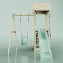 PolarPlay Tower Kids Wooden Climbing Frame - Swing Helka Sage