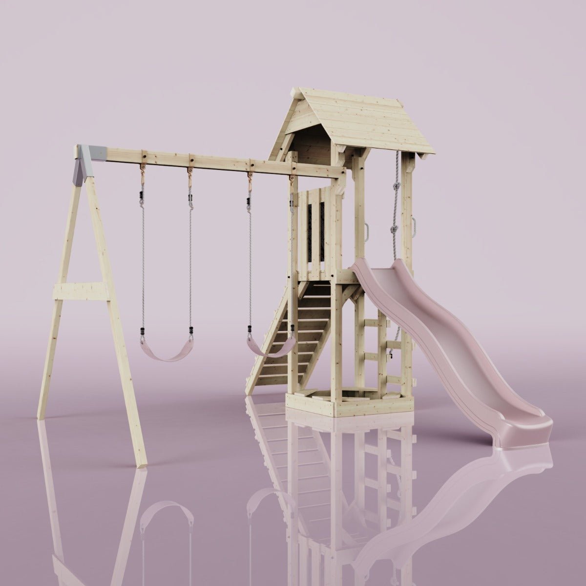 PolarPlay Tower Kids Wooden Climbing Frame - Swing Kari Rose